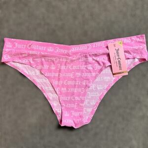Juicy Couture Panties XL Womens Pink Logo Seamless Silky Intimates Undies New